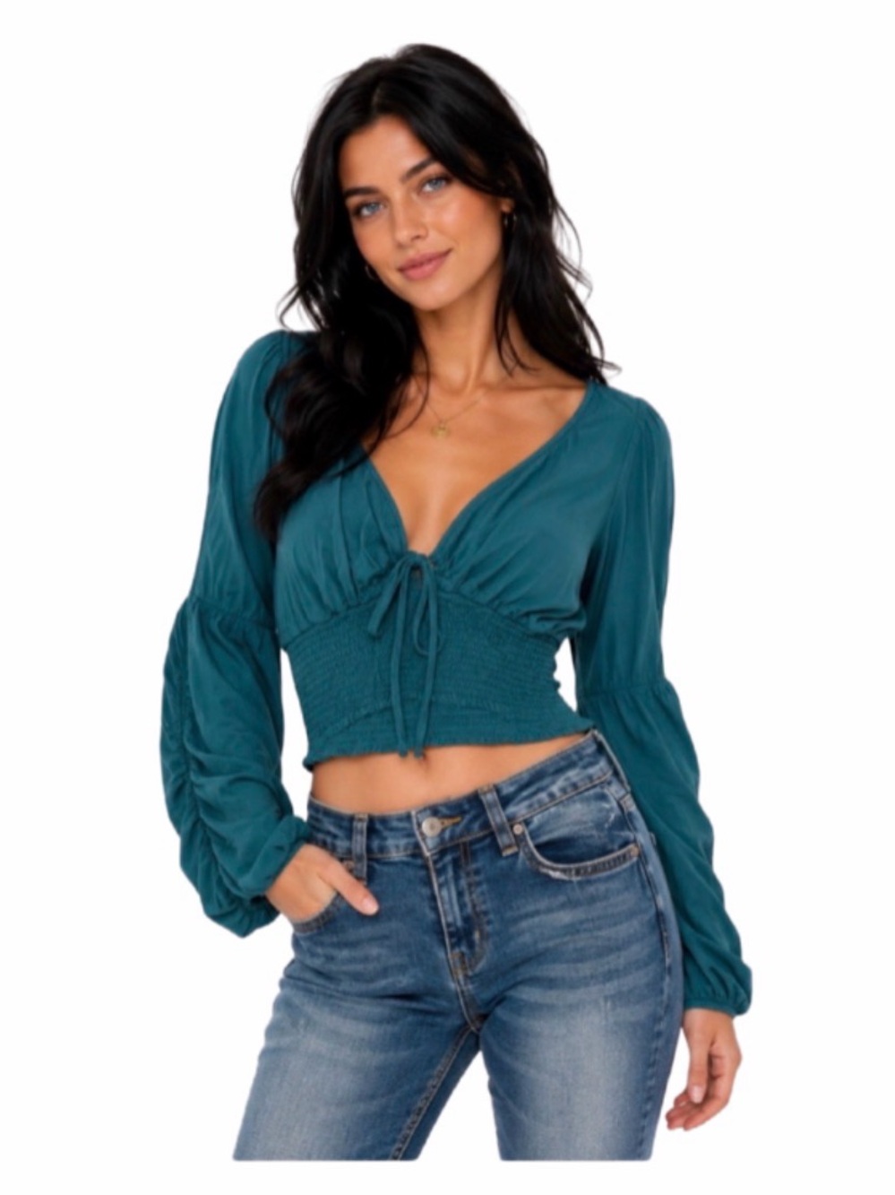 PacSun LA Hearts LS Crop Top